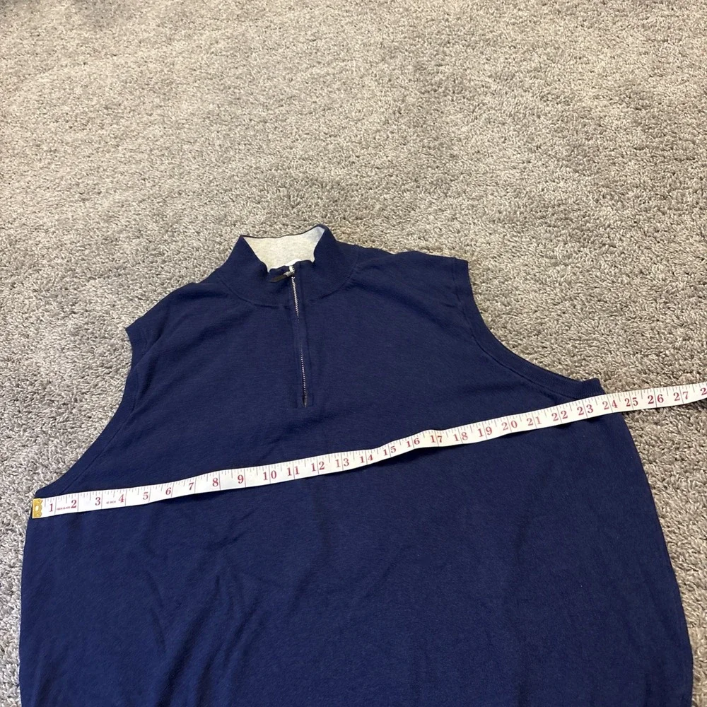 Peter Millar Mens 1/4 Zip Pullover Golf Preppy Sweater Vest Blue Sz XL MS20S03